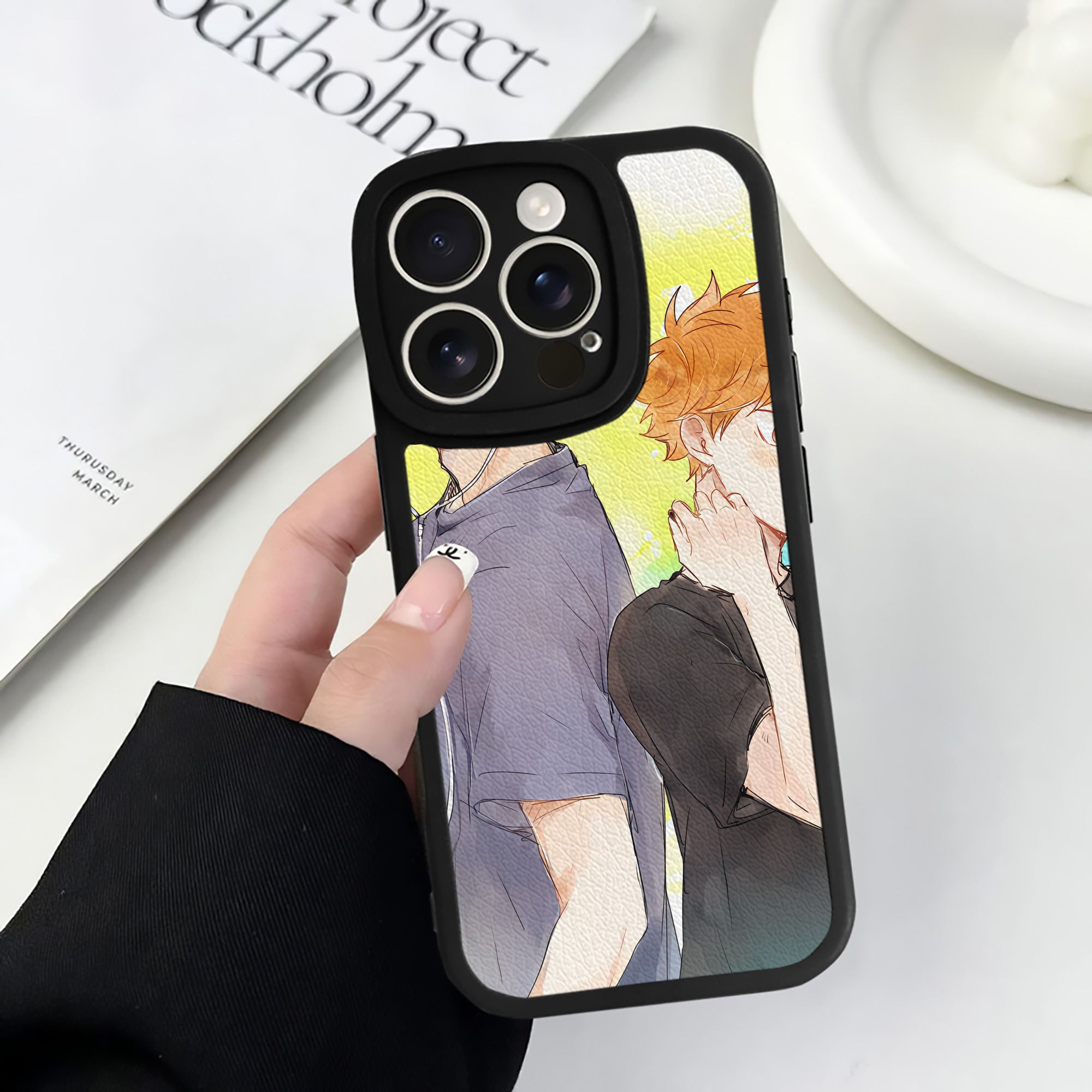 （画像用） ハイキュー!! Haikyu!! 【iPhone 16シリーズ対応】シリコンスマホケース（レザー調） 材質：シリコン